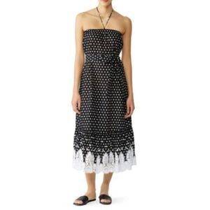 MIGUELINA Black and White Polka Dot Emery Maxi Dress US 8/ MEDIUM
